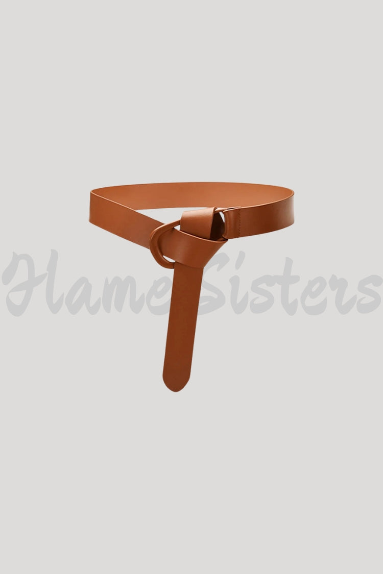 Leather Wide Buckle Corset Belt